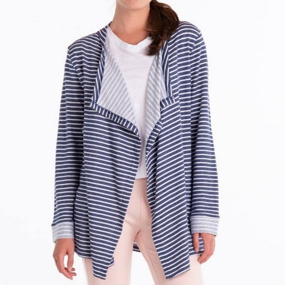 fresh produce Sweaters - NWT Fresh Produce Weekender Stripe Cardigan - Blue and White - Size M